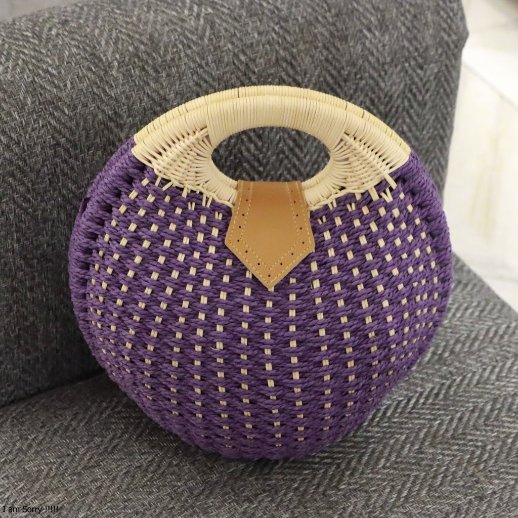 Women Handmade Rattan Round Shape Handbag, Straw bag SA392 - RS: 5000