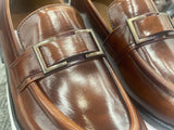 brown leather men's dress shoes side shot