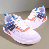 white, blue men sneakers side shot