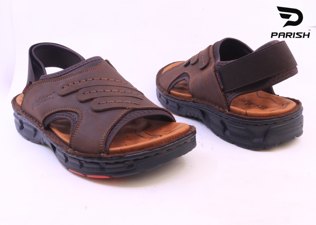 Men's slipper sandals with crossed bands in dark brown nubuck leather | The  leather craftsmen